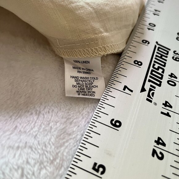 Sigrid Olsen Womens Beige Linen Button-Down Tunic Shirt Dress Small Long Sleeve - Picture 8 of 8